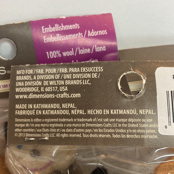 Cat Faces Embellishments Needle Felting 100% Wool Felt Crafts Dimensions - Picture 9 of 13